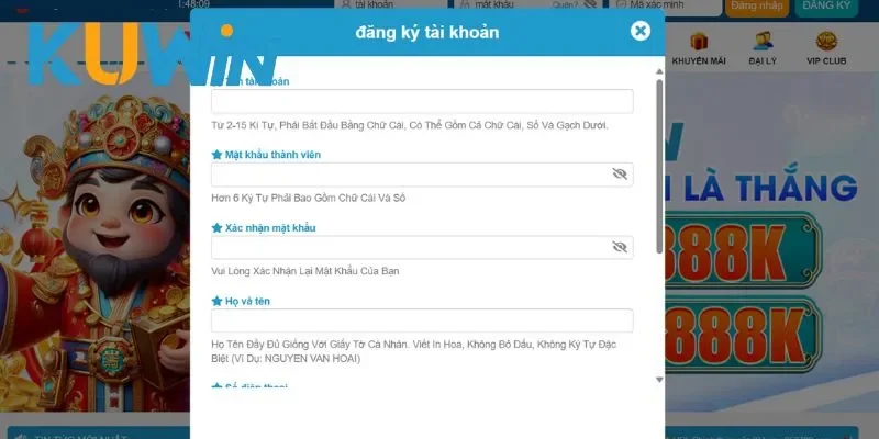Mở tài khoản tại Kuwin siêu dễ